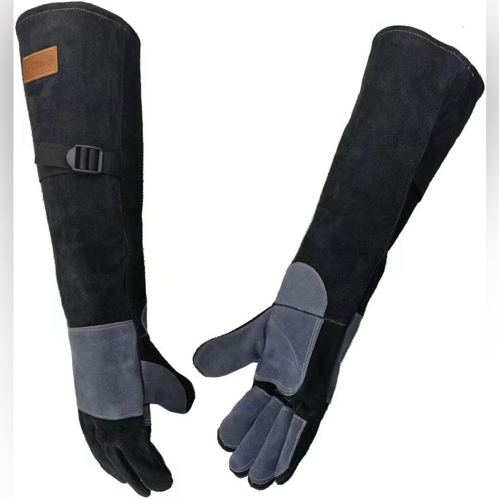WZQH 23.6 Inch Animal Handling Leather Gloves, Multipurpose Gloves